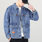 Fashion Smoky Gray Vintage Denim Jacket Men