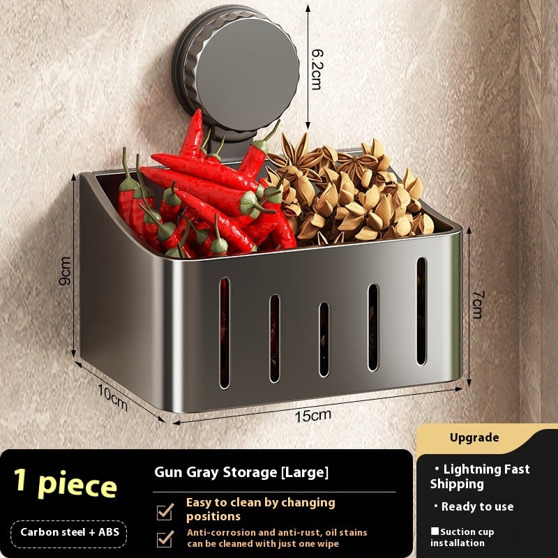 Onion, Ginger And Garlic Storage Box Wall-mounted Suction Cup Storage Rack