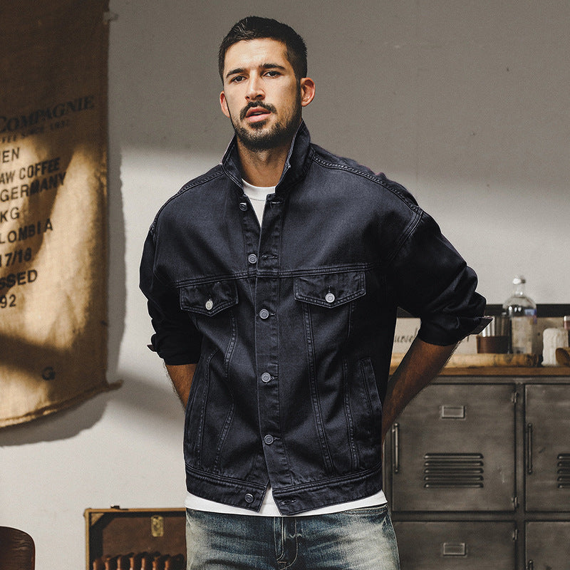 Fashion American Classic Vintage Denim Jacket Men