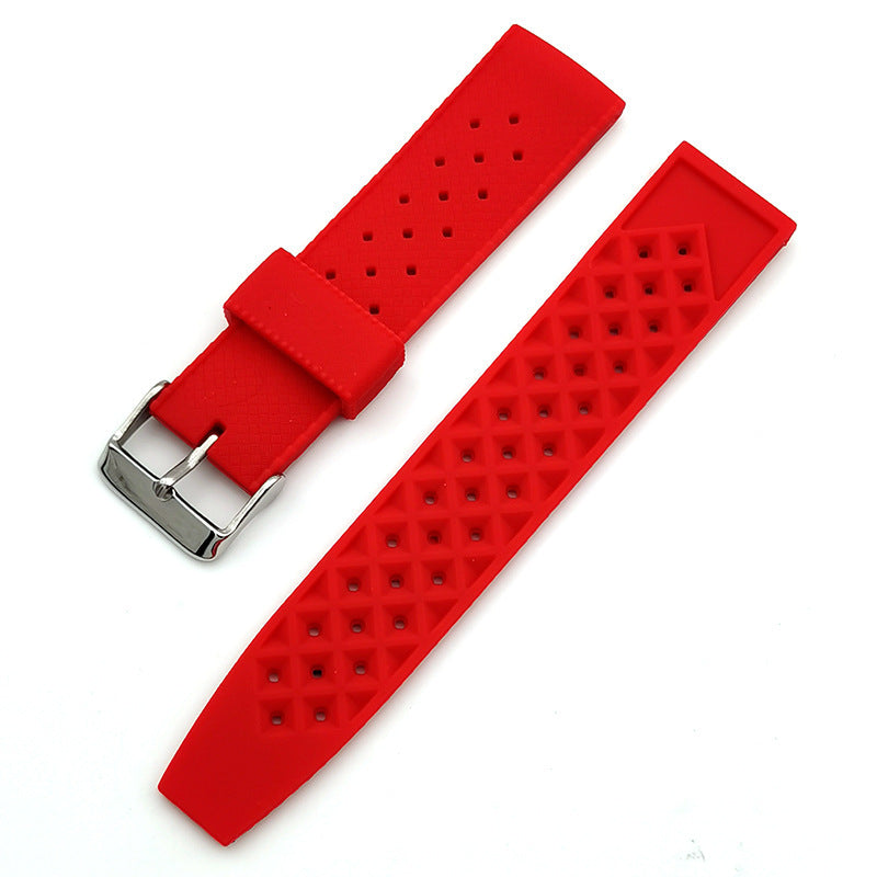 Stomatal Breathable Movement Silicone Rubber Watch Strap