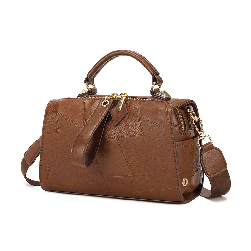 Special-interest Design Pillow Stitching Leather Shoulder Crossbody