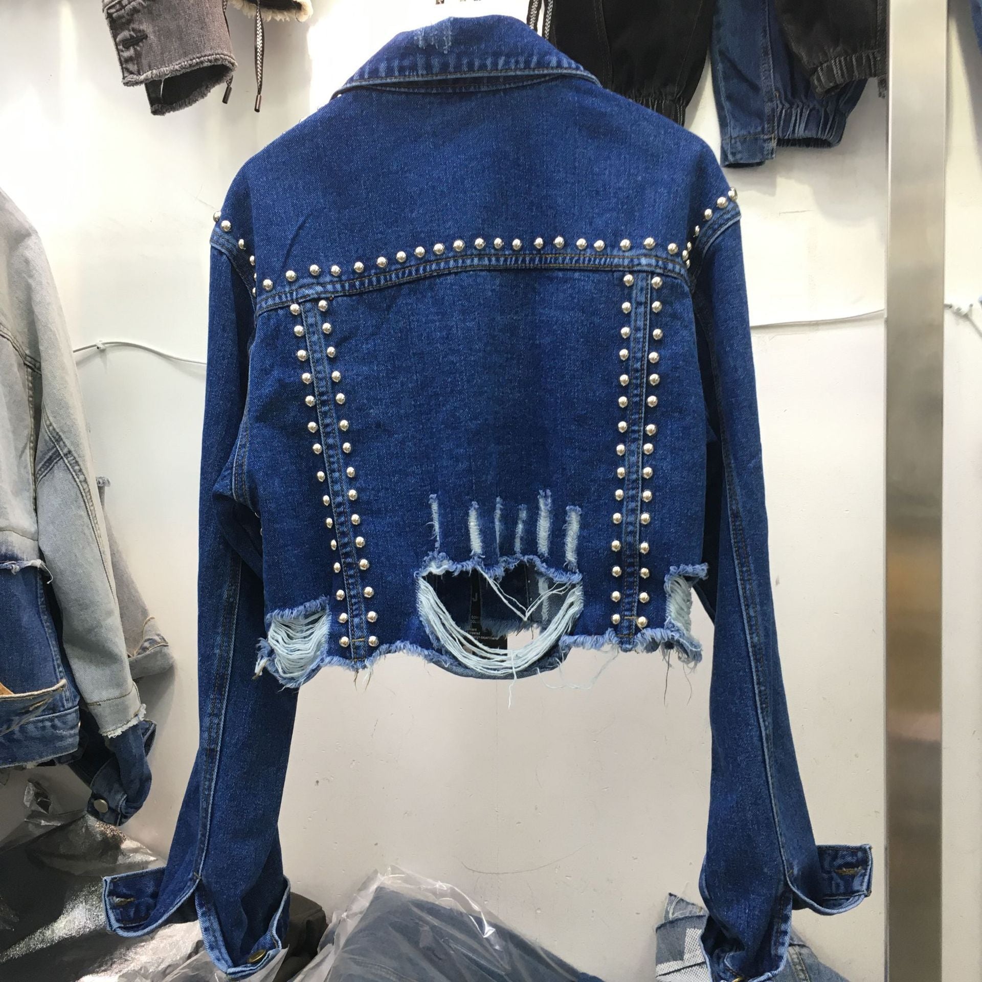 Heavy-duty Rivet-encrusted Denim Jacket
