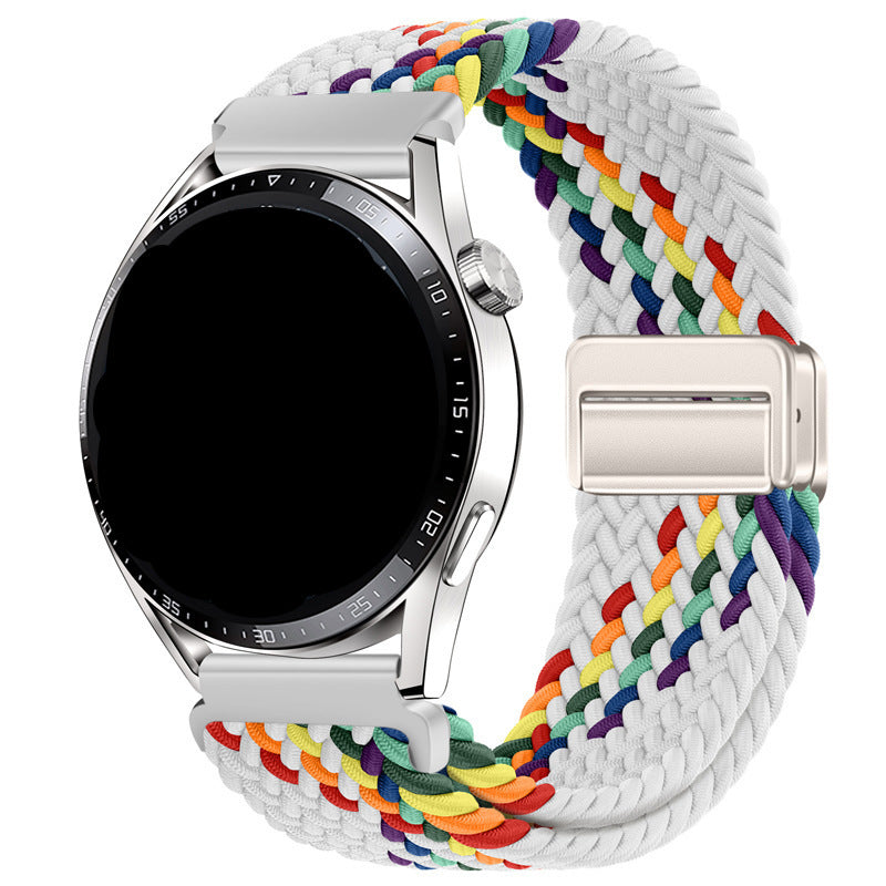 Metal Magnetic Buckle Nylon Braided Stretch Strap