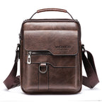 Popular Men's Messenger Bag One Shoulder Retro Business Backpack PU Leather Flaps Crossbody Bags Business Flap Male Solid Travel Bag