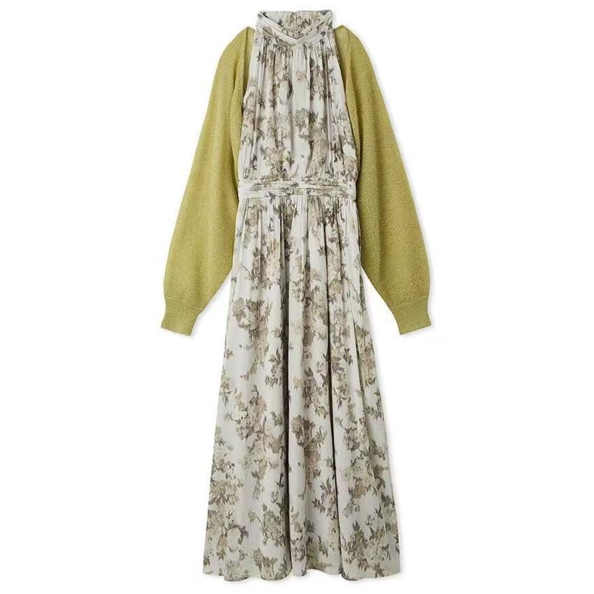 Retro Sleeveless Halter Fitted Waist Vest Dress