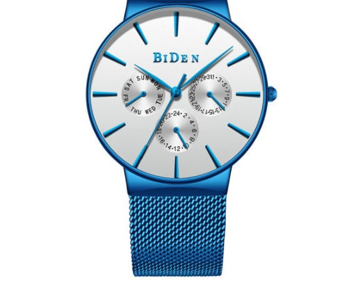 Men's Calendar Ultra-thin Mesh Strap Watch