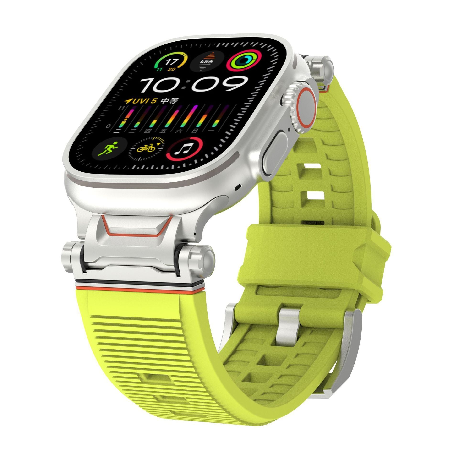Mecha Stripe Metal Toe Cap Silicone Strap