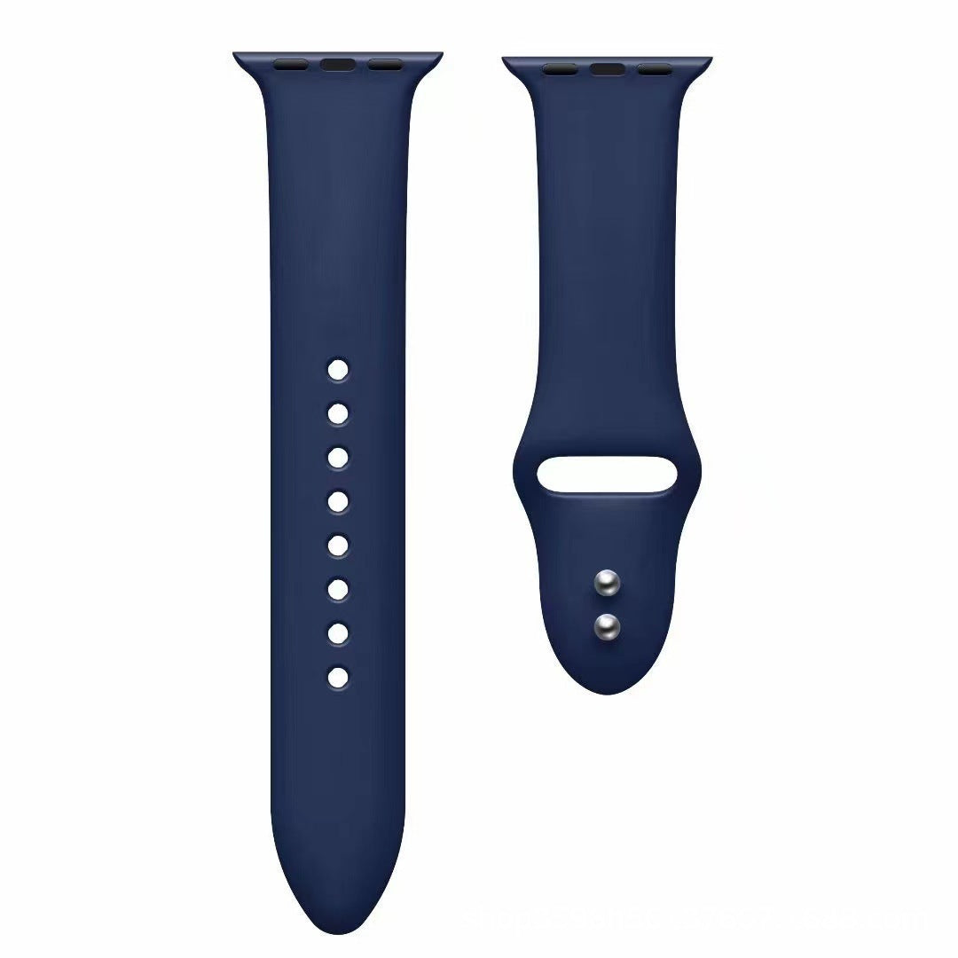 Smart Watch Strap Solid Color Silicone Double Nail