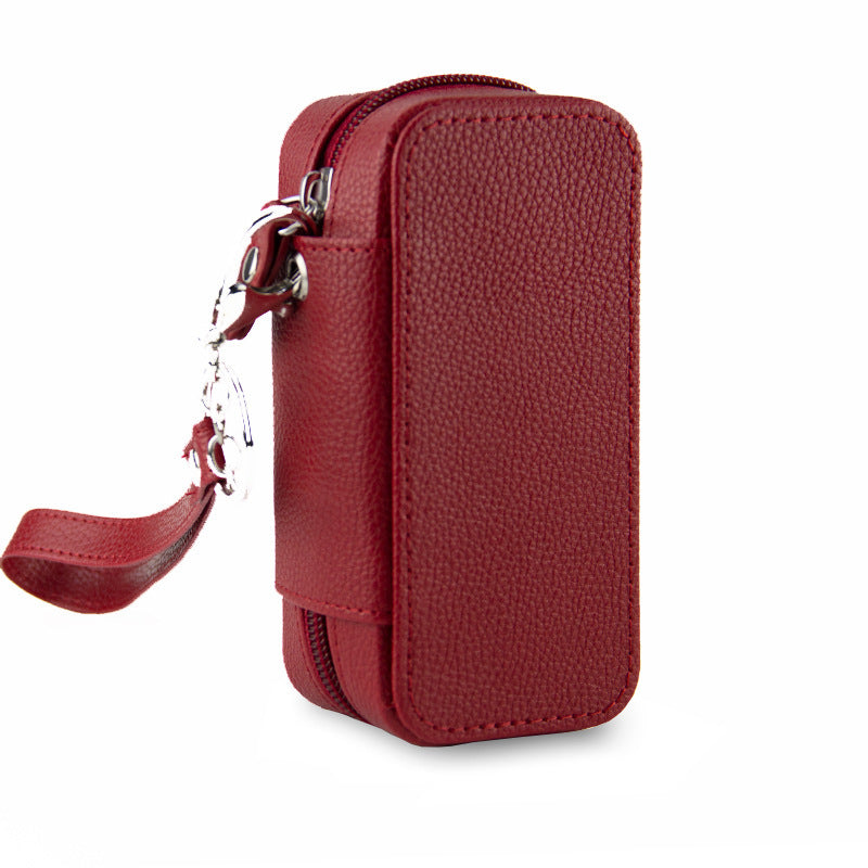 Storage Bag With Lychee Pattern Leather Cover