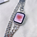 Double Ring Chain Metal Diamond Strap
