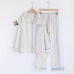 Cotton Yarn Dream Striped Home Wear Long-sleeved Trousers Pajamas