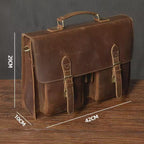 Top Cowhide Leather Computer Bag Crossbody Business Handbag