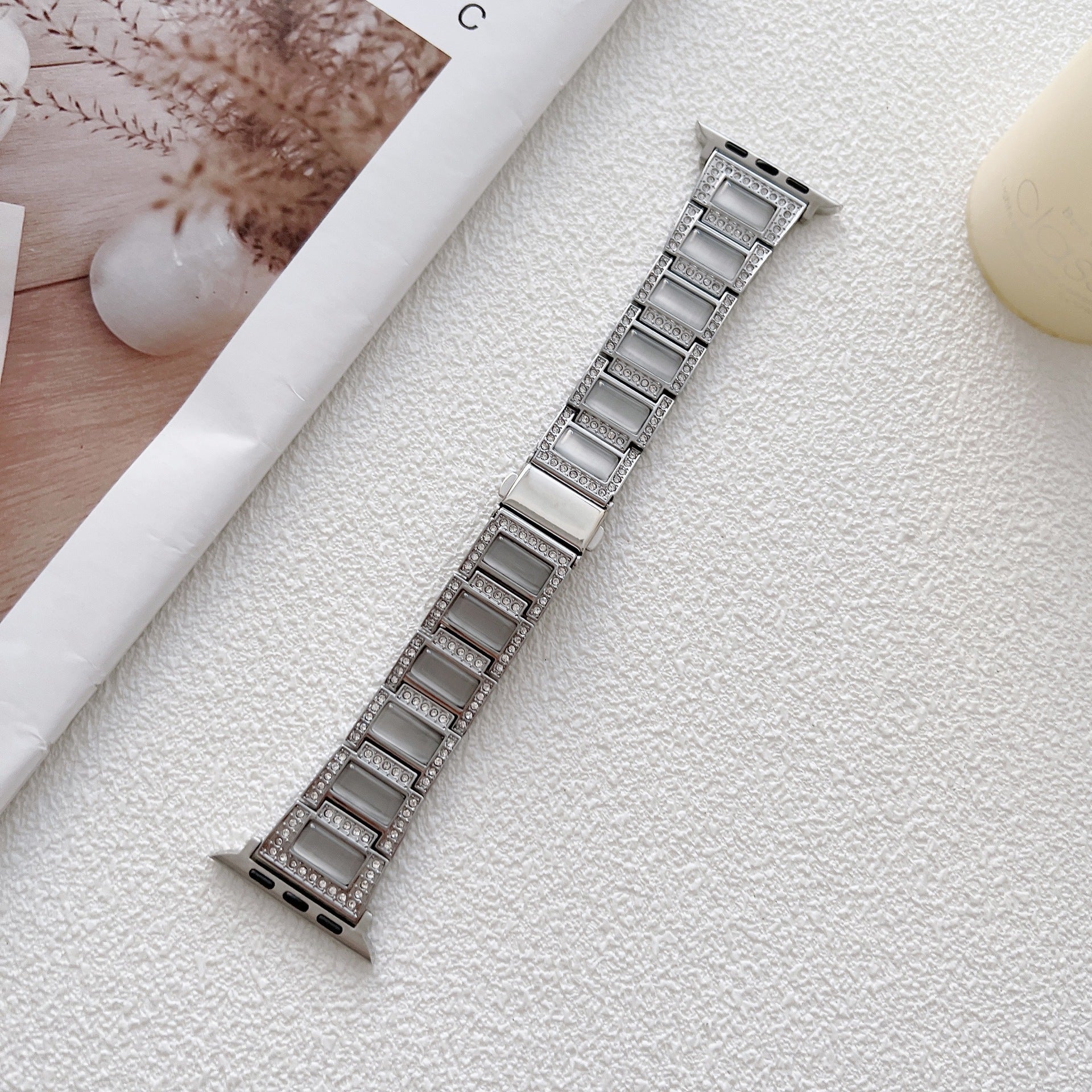 Women's Opal Diamond Fashion Metal Strap