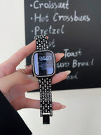 Neutral Diamond Set Metal Stainless Steel Strap