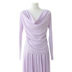 Tencel Blended Silk Long Sleeve Swing Collar Design High-grade Blouse