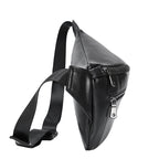 Fashion Leather Belt Bag Multifunctional Chest Bag Men's Top Layer Cowhide Shoulder Bag