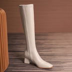 European And American Fashion Pearl High-heeled Boots Women