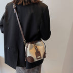New Trendy Bucket PU Leather Handbag For Women Luxury Messenger Shoulder Bag Hot Sale