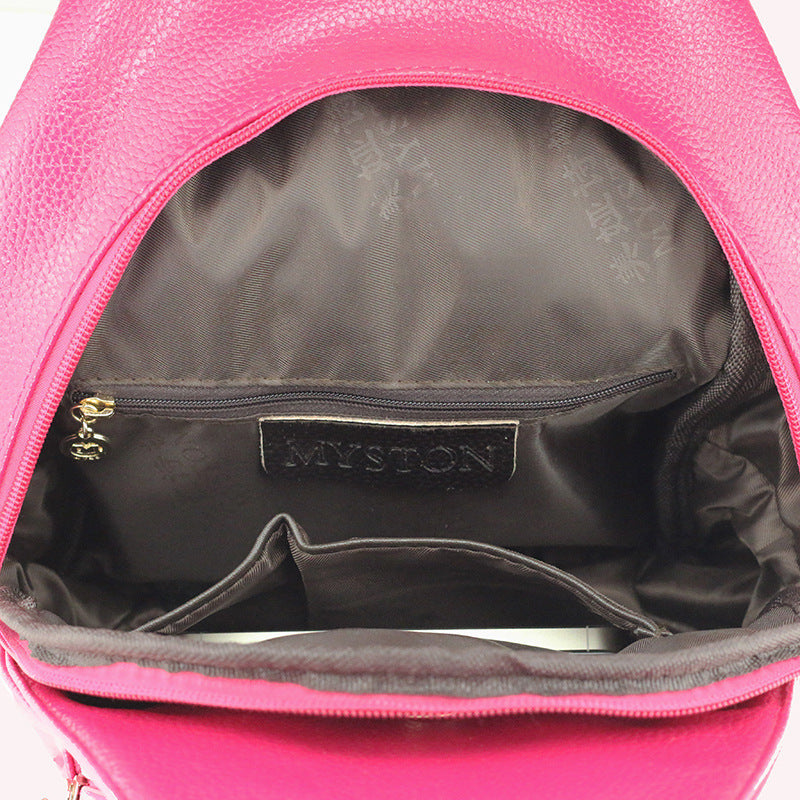 Multifunctional One-shoulder Messenger Chest Bag PU Leather Backpack Shoulder Bag