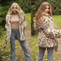 Fashion Temperament Fur Leopard Print Coat
