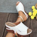 Plus Size Wedge Thick Bottom Peep-toe Slippers