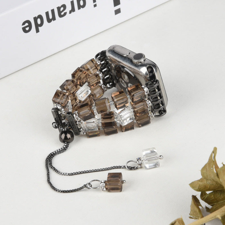 Large Square Crystal Stretch Watch Strap