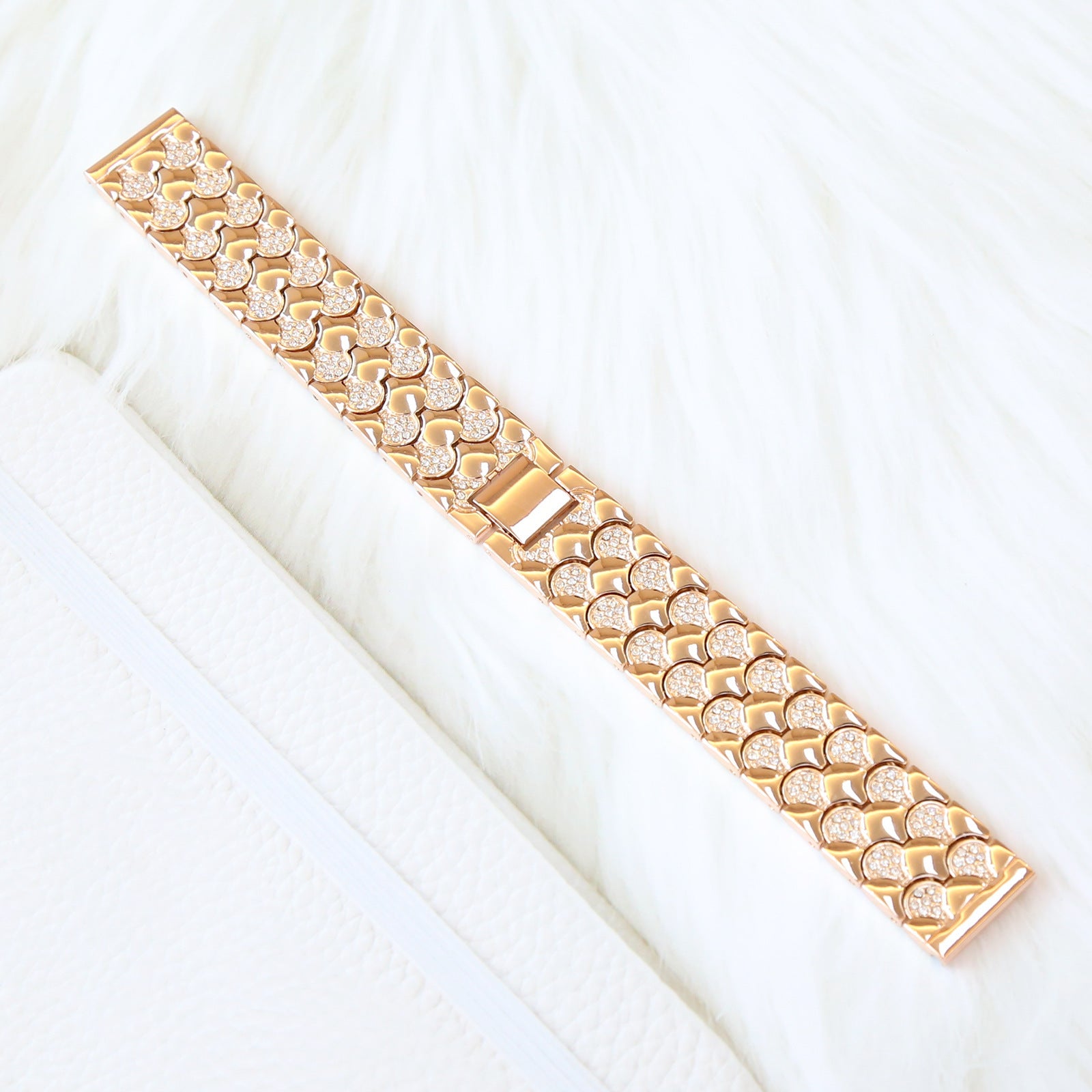 New Applicable Watch Metal Strap Fish Scale Pattern Diamond