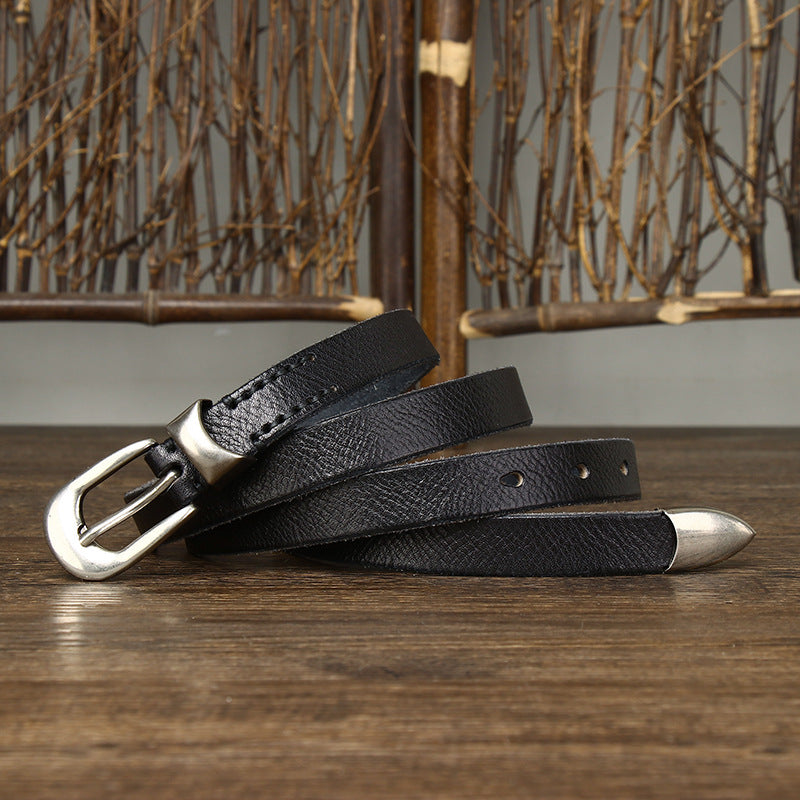 Trendy Versatile Personality Retro 18cm Leather Belt