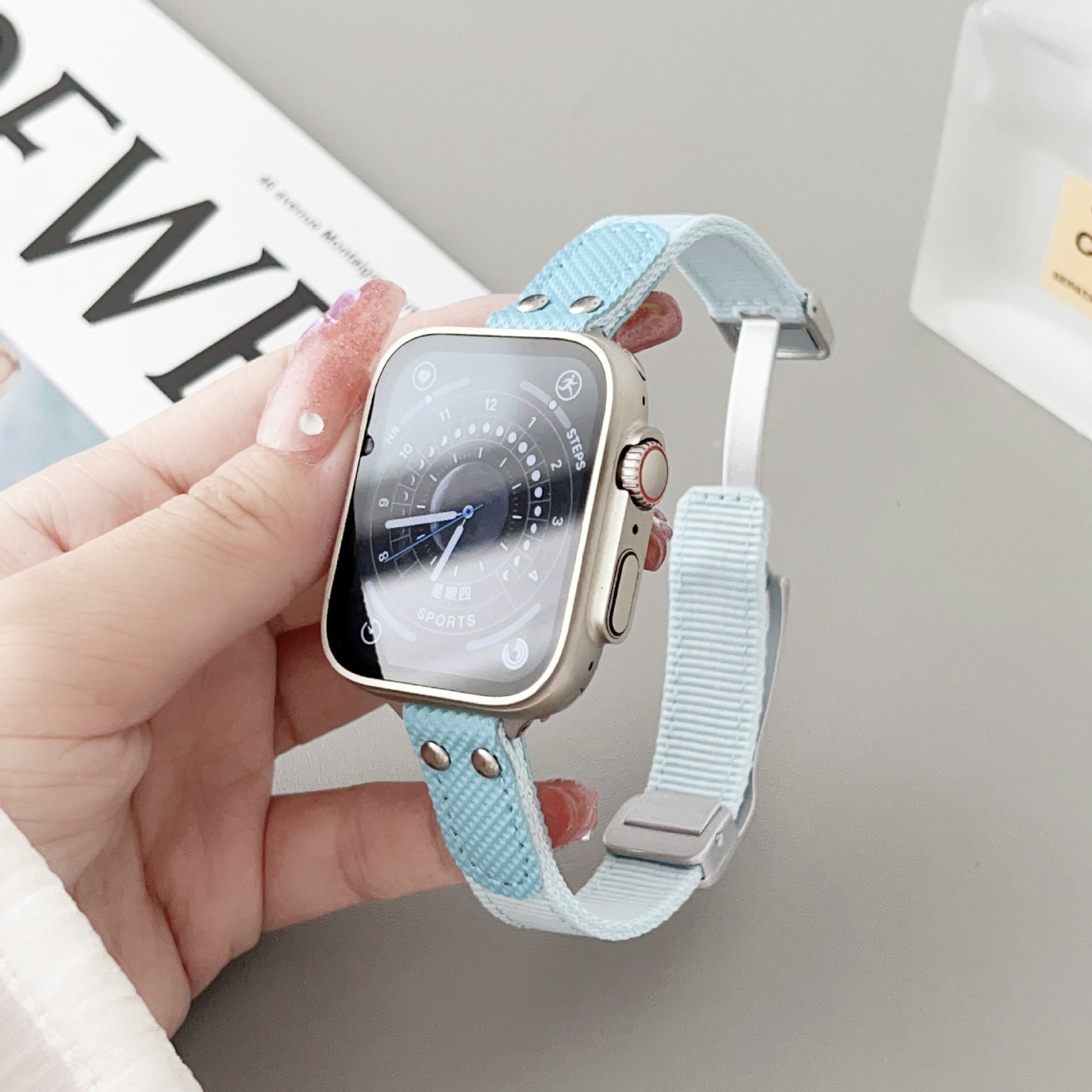 Suitable Watch Strap Breathable Knitted Nylon Applewatch8 Watch Strap S7654 Generation Se