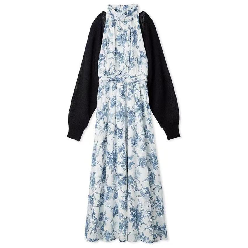 Retro Sleeveless Halter Fitted Waist Vest Dress