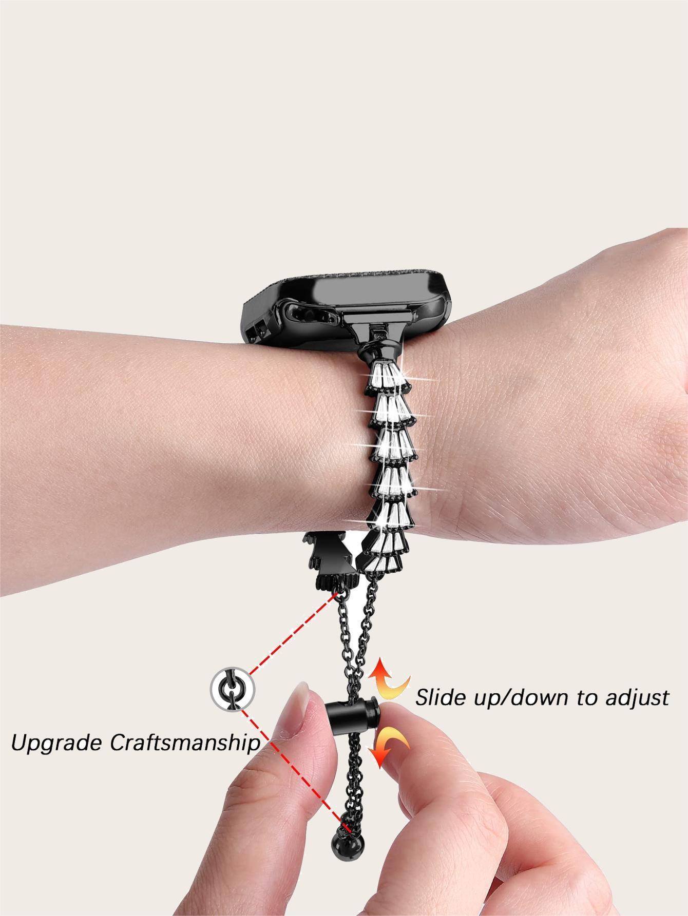 Metal Strap Stainless Steel Shell Diamond Universal