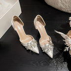 Rhinestone White Wedding Bridal Shoes Temperament