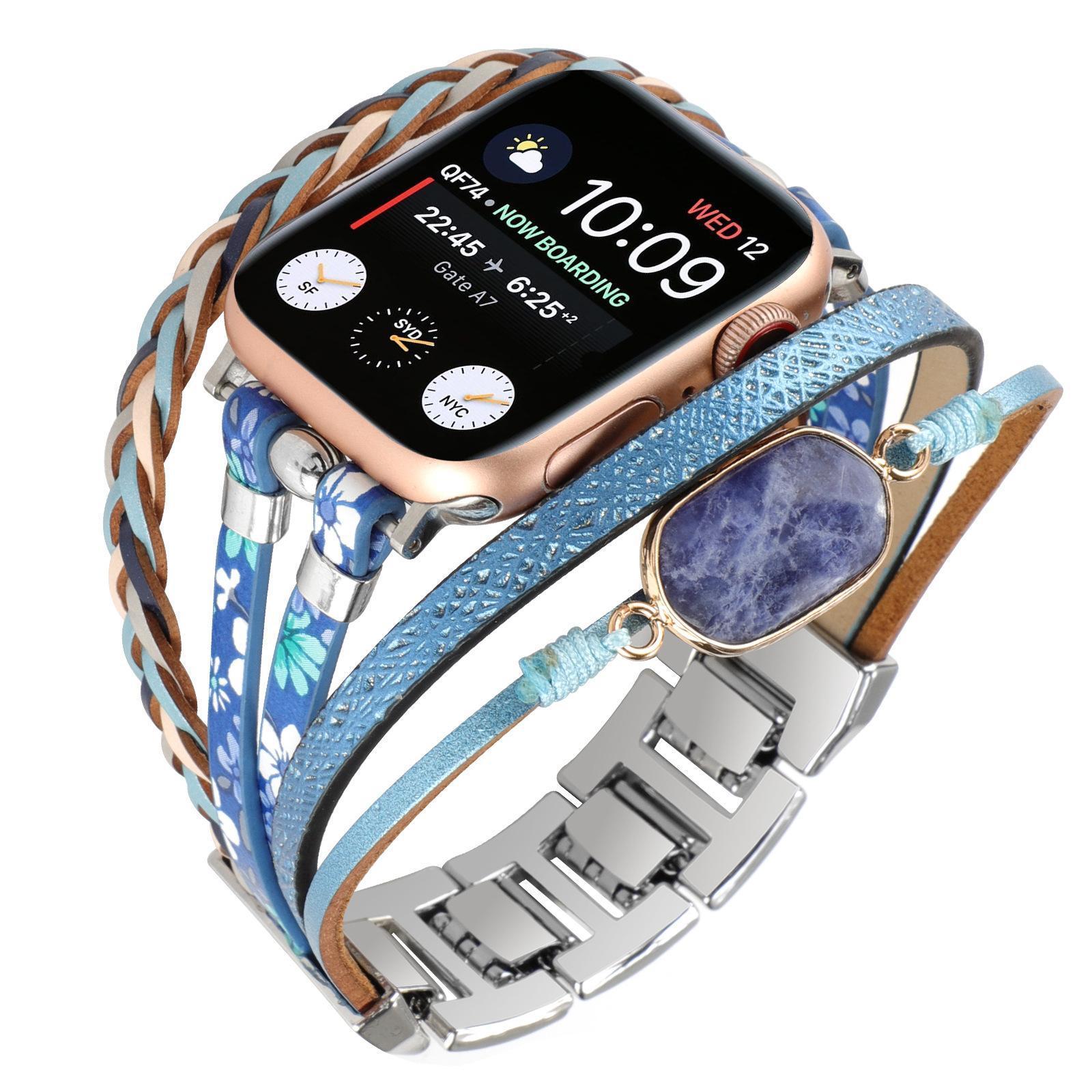 Metal Strap Leather Woven Bracelet Breathable